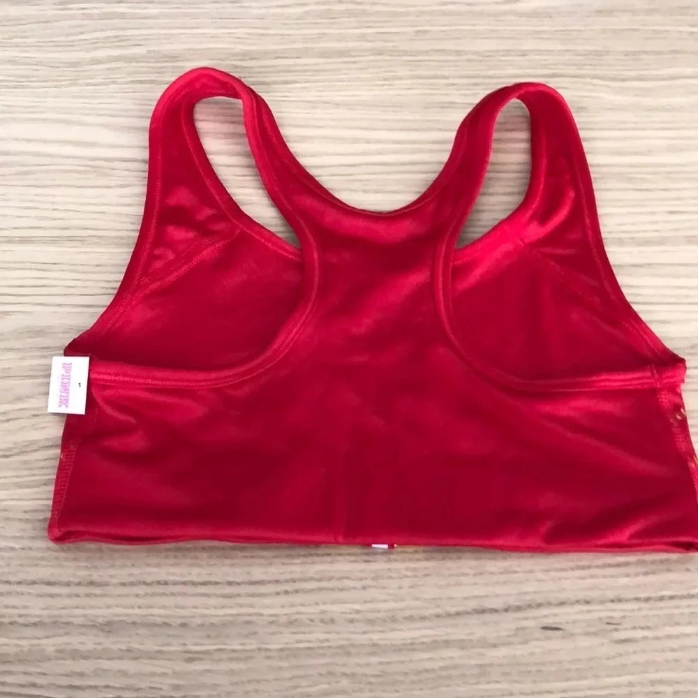 🆕PINK Victoria’s Secret Gym Racerback Sport Bra Red XS 🆕 - Picture 3 of 5